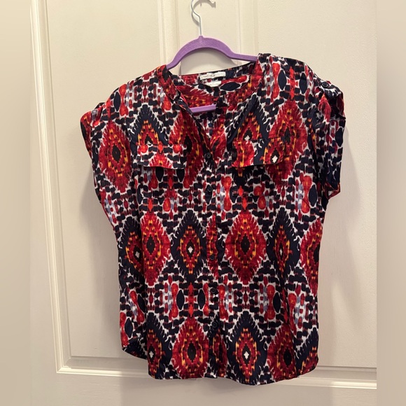 Van Heusen Tops - Van Heusen Multicolor Geometric Print Blouse